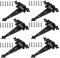 WellMade Black Gate Hinges,6 in Decorative Hammered Steel T Hinges,Outdoor Tee Hinges for Shed Storage Fence Barns Doors (6 Pack)