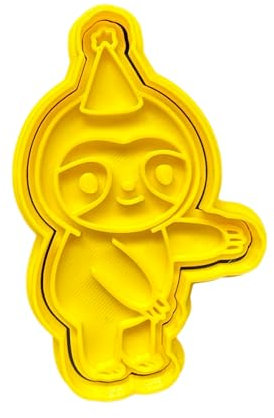 The Cookie Cutter Hub Geburtstag Faultier Ausstecher Präge/Stempel für Cupcakes Fondant Zuckerguss Ton Kuchen Backen Dekoration