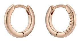 Ted Baker Crislie Logo Hoop Earrings (12mm) For Women (Rose Gold)