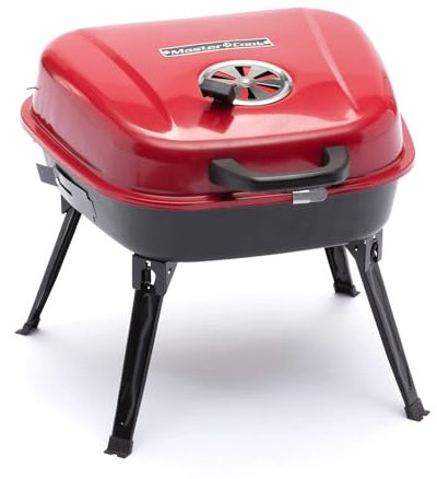 Bonussi Barbecue Portatile a Carbone Carbonella 48x47x37 cm in Acciaio Rosso e Nero