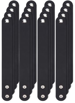 OLYCRAFT 12 Stück 22x2.5 cm 2 Druckknöpfe Echtlederarmbänder Verstellbare Lederarmbänder Echtleder-Druckknopfarmband Blanko-Ledermanschette Lederarmband Für DIY-Bastelarmband