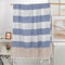 FEBE Strandtuch Badetuch Blau und Braun 180x80 cm Baumwolle Ultraleicht mit Handgeknüpften Hamamtuch Saunatuch Picknickdecke Towel