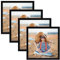 EXYGLO 4er Set Bilderrahmen 20x20 Schwarz, Quadratisch Fotorahmen mit Passepartout für 10x10 Fotos, Rahmen Collage für Wand oder Tischaufsteller