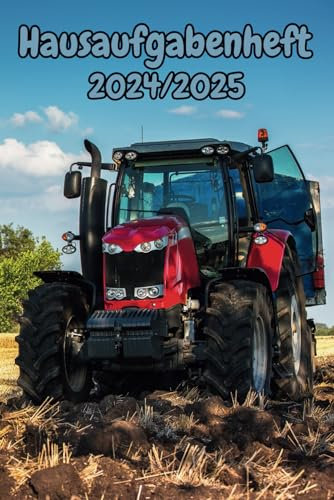 Hausaufgabenheft 2024/2025 Traktor: Der perfekte Schulplaner , Raum Für Fach, Aufgaben, Notizen , DIN A5 , Ideal für Mädchen, Jungen und Teenager