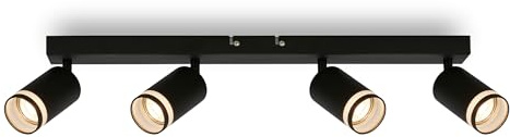 BRILONER - Deckenlampe mit seitl. Lichtauslass, schwenkbar, GU10, Deckenleuchte, Lampe, Wohnzimmerlampe, Schlafzimmerlampe, Küchenlampe, Deckenstrahler, Deckenbeleuchtung, 56 cm, Schwarz