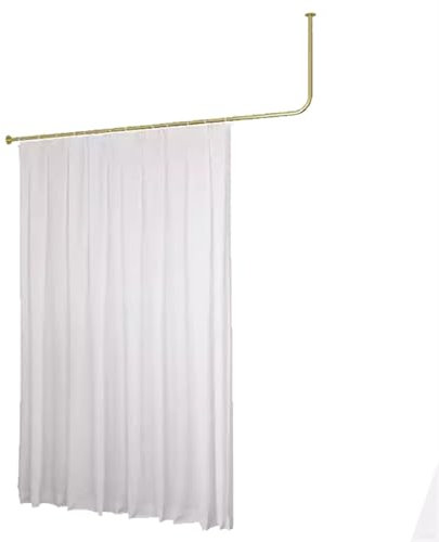 Raumteiler Trennwand, Paravent Raumtrenner Schönheitssalon Decke Trennwand Vorhang, Raumtrenner mit Privatsphäre mit L-förmigen Stäben, Hängend Weiße Temporäre Trennwand für Between Beds Barriere(Gold