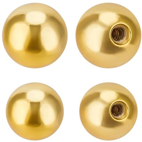 Beebeecraft 3~4 tapones de Bola Redondos de Plata de Ley con Respaldo de Rosca de 925mm para Pendientes, Accesorios para Perforaciones