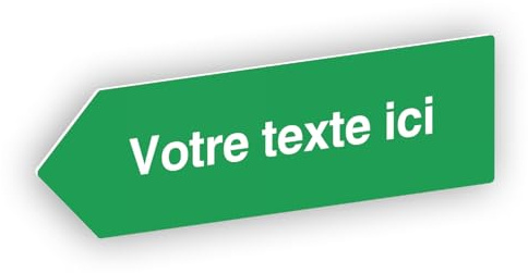 Flèche directionnelle gravée autocollante personnalisable, Plaque signalétique orientation Gauche – vert clair - format 20x6