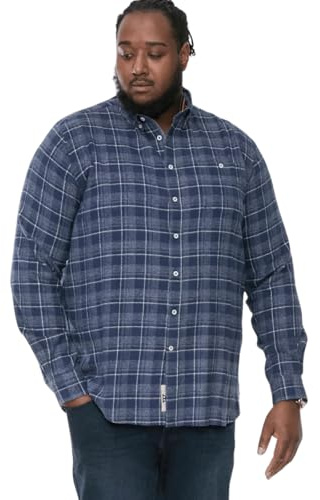 Duke Mens Sonny Long Sleeve Checked Pocket Shirt - Blue - 7XL