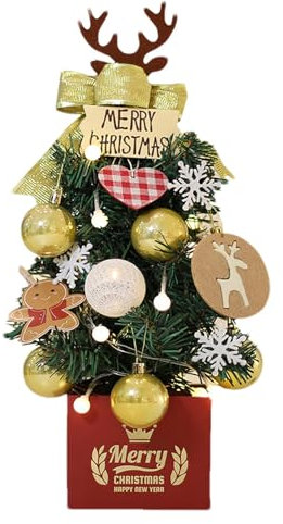 Wpsagek Desktop-Weihnachtsbaum, PE-Beflockung, Weihnachtsbaum, Tischaufsätze – Kunstbaum-Tischaufsätze für Kinderzimmer