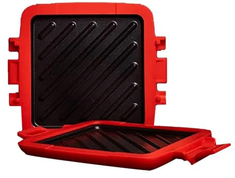 Fubdnefvo Machine à Grille-Pain à Micro-Ondes, Machine à Grille-Pain à Micro-Ondes, Machine à Sandwich Grille-Pain à Micro-Ondes, Machine à Sandwich à Micro-Ondes Rouge