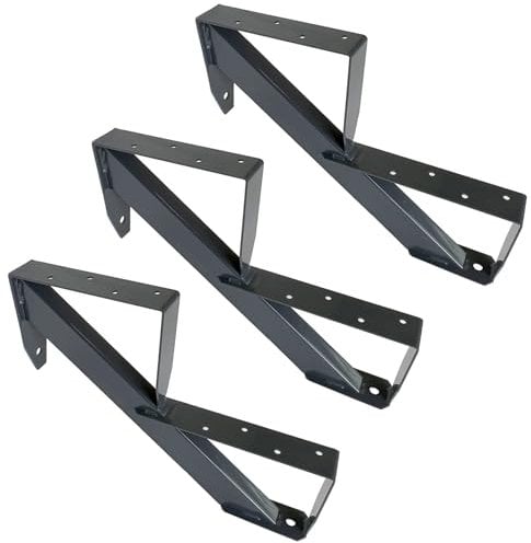 3x Treppenholme Holz-Treppe Treppenwange Treppenrahmen 2 Stufen Höhe 34cm Anthrazit