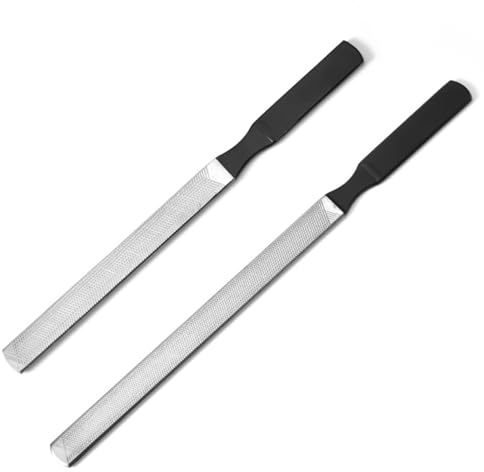 RAMGLYO 2 Pcs Toe Nail Files for Thick Nails Professional 4 Sides Nail File Stainless Steel Nail Dresser Manicure Pedicure Tool for Men Seniors Dogs