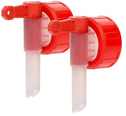 Rubinetto dosatore DIN45 – per tanica da 3 l, 5 l e 10 l con filettatura da 44 mm – rubinetto tanica/tanica rubinetto come pratico aiuto dosatore – tanica rubinetto bianco e rosso