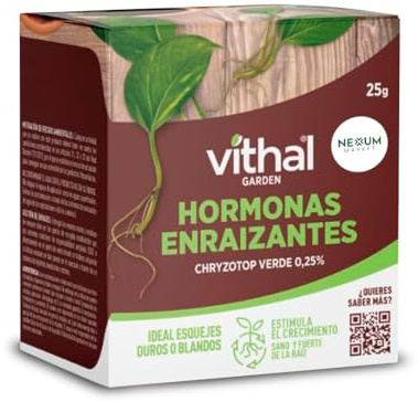 Polvo Enraizante para Esquejes de Plantas Chryzotop Verde | Hormonas en Polvo Enraizantes Profesionales que estimula el crecimiento de Esquejes | Envase 25 Gramos | Para todo tipo de plantas y árboles