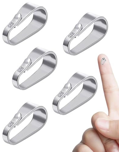 TPZORJX 5 Pezzi Chiusura per catena Argento, passante per collier, fermagli per ciondoli a clip, chiusura a scatto, per collane, ciondoli, gioielli fai da te
