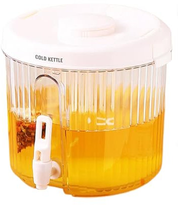 IEEDFJKK Dispensador de jugo con grifo para refrigerador, bebidas frías, dispensador de agua de plástico con grifo, dispensador de agua de cocina de barro ABS, A, 4L
