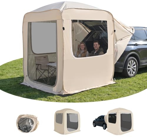 Alvantor Pop Up Screen House, 4 in 1 Outdoor Camping Tent,6'x6'Screen Room with Mosquito Netting &Waterproof PVC, SUV Tent with Carry Bag, Instant UV Resistant Sun Shelter for Garden, Patio, Backyard