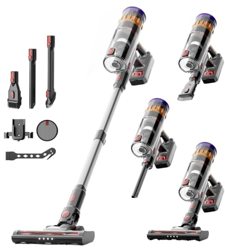 Lefant V1 Aspirapolvere Senza Fili 40000Pa, Scopa Elettrica con LED Touch | Anti-Groviglio, Filtrazione 5 Stadi, 42 Min Autonomia, Batteria Rimovibile, 750ml, per Pavimenti, Tappeti e Peli Animali