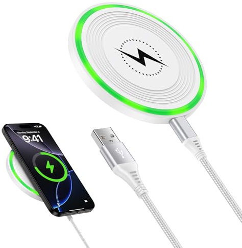 Chargeur sans Fil Google Chargeur Induction Rapide, 15W Station de Charge Inductive Rapide pour Google Pixel 9/8/7/6, Samsung Galaxy S25 Ultra S24/S23/S22/S21, Téléphone Portable sans Fil pour iPhone