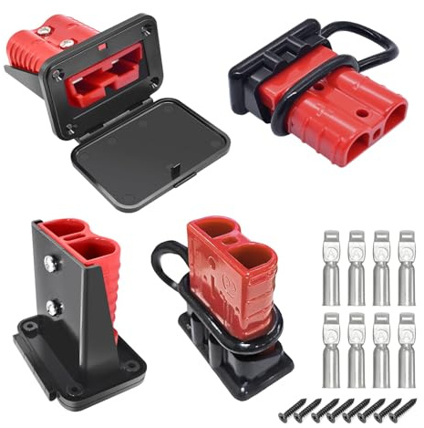 GZSH 4PCS 50A SB50 Anderson Plug 12-6AWG 12V-36V for Car RV Boat Winch | Waterproof Quick Connect Battery Wire Connectors with Mount Cap, 12-6AWG Quick Disconnect 12V-36V