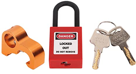Yosoo Health Gear Circuit Breaker Lockout, Aluminium Kit | 38mm nylon padlock, industrial switchgear energy isolation LOTO