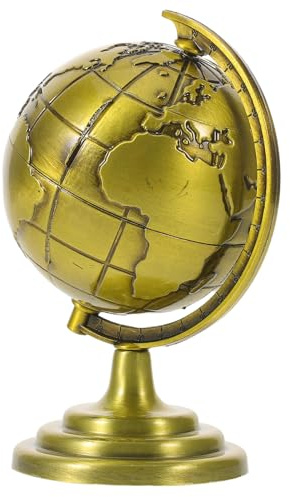 SOIMISS Dekorativer Drehbarer Erdglobus aus Schmiedeeisen Kleiner Vintage-Erde als Schreibtischdekoration und Büroeinrichtung Mini-Erde-Ornament für Schreibtisch