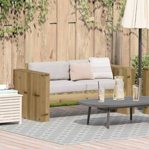 Tonture Garten-Sofa Grün 134x60x62 cm, Massives Kiefernholz, langlebiges Outdoor-Möbel für Balkon und Terrasse, rustikaler Stil, ideal für entspannte Stunden und gesellige Runden