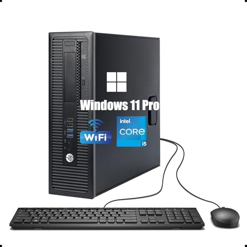 HP ProDesk 600 G1 SFF Ordinateur de bureau Intel Core i5-4690, 8 Go de RAM, disque dur 500 Go, WiFi, Bluetooth, clavier QWERTY américain, Windows 11 Pro (reconditionné)