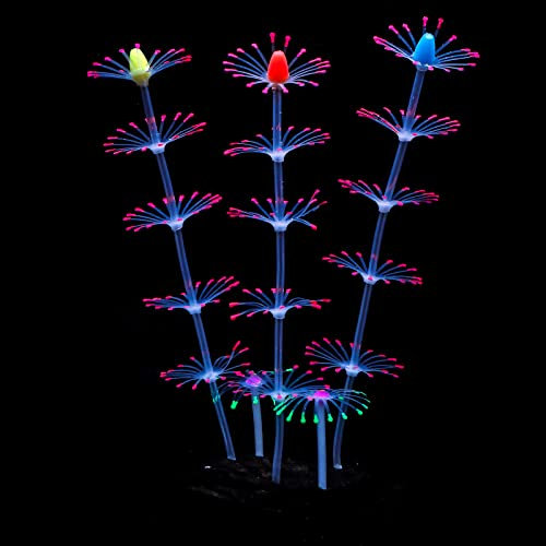 Uniclife Strip Coral Plant Ornament Glowing Effect Artificial Decoration for Fish Tank, Aquarium Landscape – Pink