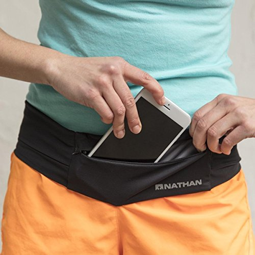 Nathan Zipster Laufgürtel, federfrei, Taschen mit Reißverschlüssen, Bauchtasche für Läufer; passend für alle iPhones, Android, Samsung etc. für Damen und Herren