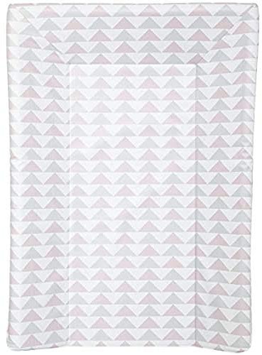 BabyCalin Luxus Wickelunterlage, 50cm x 70cm, Rosa und Grau Geometrisch, rosa