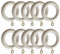 Fasteners Store Gardinenstange mit Öse in Holzoptik, 2 Größen, 10 Stück, weiß, 36 x 54mm
