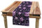 ABAKUHAUS Blumen Tischläufer, Blumen-Patterned Entwurf, Esszimmer Küche Rechteckiger Dekorativer Tischläufer, 40 x 180 cm, Weiß Lila
