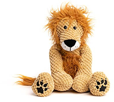 fabdog Floppies Plush Dog Toy - Cute & Durable Squeaky Dog Toys - Best Squeak Toy for Puppies and All Breeds | Ideal Pet Gift | Large Lion