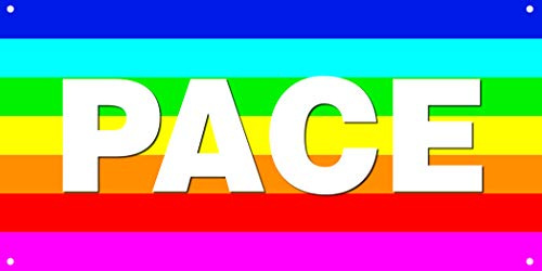 Banner Banner PVC 100 x 50 cm Pace Arcobaleno - Ösen an den Ecken