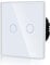 BSEED Touch Lichtschalter 2 Fach 1 Weg Wandleuchtenschalter lichtschalter Widerstandslast Glasscheiben lichtschalter glas 110V - 240V 86mm lichtschalter Weiß