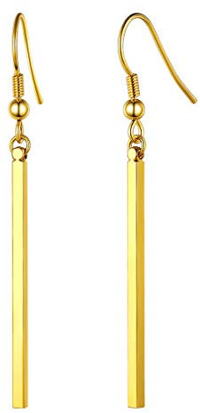 FindChic Vergoldet Minimalistische Ohrringe Damen lang Bar Baumeln Ohrringe mit Geschenkebox für jeden Tag