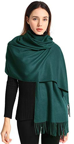 Arctic Penguin Pashmina Schal Kaschmir Stolen Damen Schultertuch für Frauen Hochzeit Kaschmirschal Herren Umschlagtuch Winter/ (Dunkelgrün)