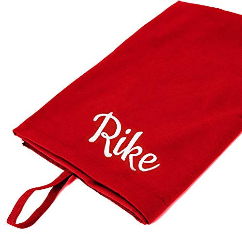 Deitert Mikrofaser-Handtuch mit Wunschtext - 100x150cm, Badetuch mit Bestickung - ideal als & Reisehandtuch & Strandtuch, kompakt, leicht & schnelltrocknend, Rot