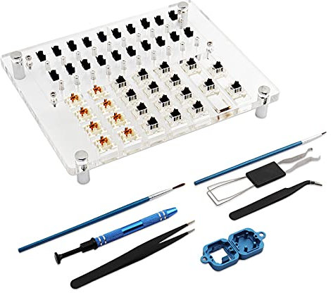 Switch Tester Switch Opener Lubing Station Lube Station 20 Key MX BOX Acrilico Interruttore Tester Kit Per Gateron Cherry MX Meccanico Interruttori Tastiera (Switch Tester Kit B)