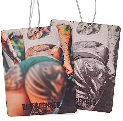 2x Auto Duftbaum Eva Komplex | Aroma Duft fürs Auto mit sexy Tattoo Po | Lufterfrischer Air Freshener Autoduft Duftspender