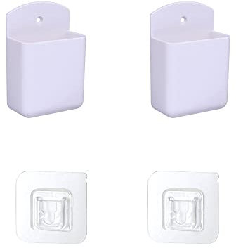 2Pack Wall Remote Control Holder Adhesive,Self-Adhesive Wall Mount Air Conditioner TV Remote Control Bracket,Office Home School Use