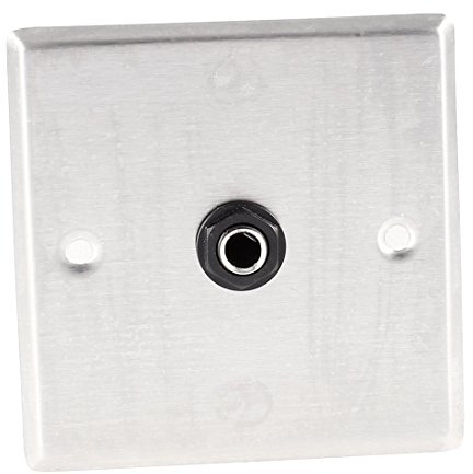 Ruilogod Panneau mural en métal carré monodisque 1/4 Prises jack femelle audio