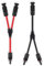 GENORTH 6 mm² Solarkabel Y Verteiler,1Y2 10AWG Solarpanel Y Stecker Solar Paar MMF und FFM,PV Y Kabel für Solaranlage Photovoltaik(Rot + Schwarz)