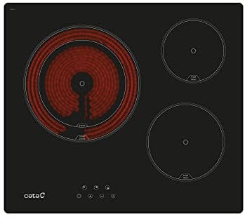 Cata | Placa Vitrocerámica | Modelo TD 6003 BK/A | 3 Zonas de Cocción High Light | Ancho de 59 cm | 9 Niveles de Potencia Regulables | Potencia Total 5,4kW | Color Negro
