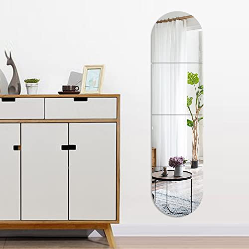 Lot de 4 Carreaux de Miroir Mural Pleine Longueur, 30 x 30cm, miroirs complets en plexiglas Acrylique sans Cadre pour Murs de Chambre à Coucher