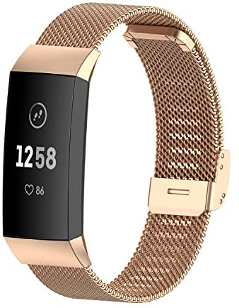 Gheper Bracelet en Métal Compatible Avec Fitbit Charge 4/3/3 SE - Mesh Tissé en Acier Inoxydable pour Smartwatch - Bracelet de Remplacement Accessoire