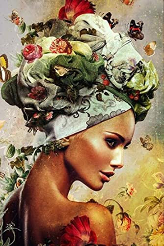 NANASUGUR Pintar con Numeros para Adultos Niños, DIY Pintura por Números,DIY Cuadro al óleo con Números,Decoraciones para el Hogar sin Marco 40x50cm-Hada de las flores