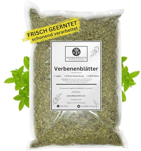 Verbeneblätter 1000g • Nerven Kräuter Tee • Verbene Eisenkraut Tee • 100% Natur • Erste Wahl • hoher Wirkstoffanteil • ähnlich Schwedenkräuter • HerbsnRoots